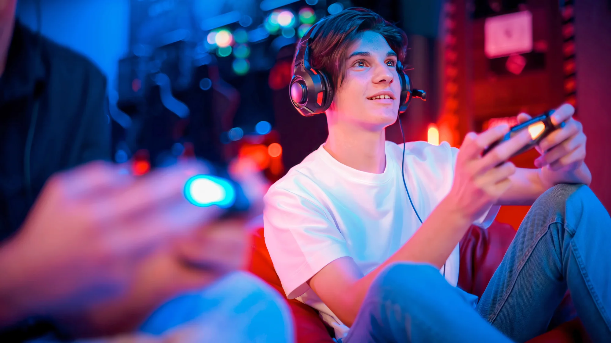 Gamer playing with AVAX controller